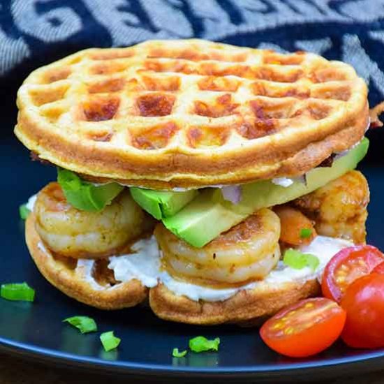 Cajun Shrimp and Avocado Chaffle