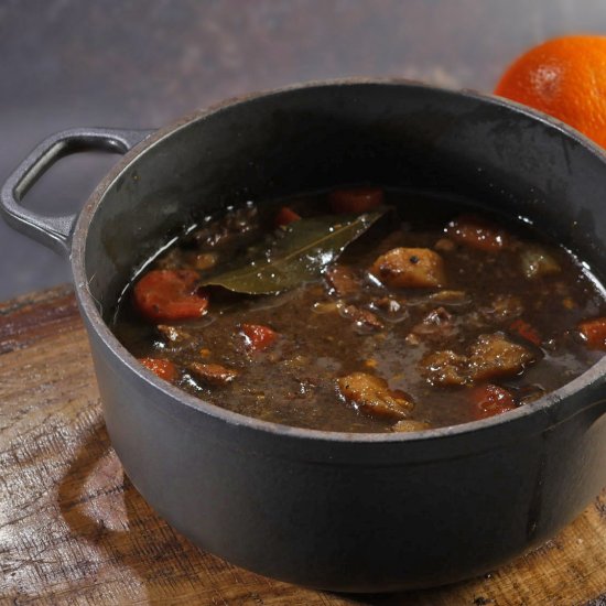 Spiced beef casserole with Guinness