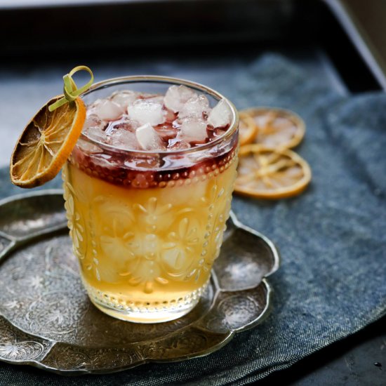 New York Sour with Spiced Pear