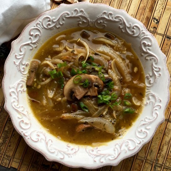 Vegan Portobello Daikon Noodle Soup