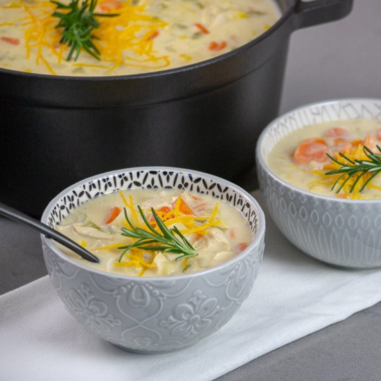 Cheesy Chicken Vegetable Soup