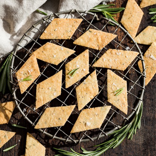 Paleo Rosemary Sea Salt Crackers