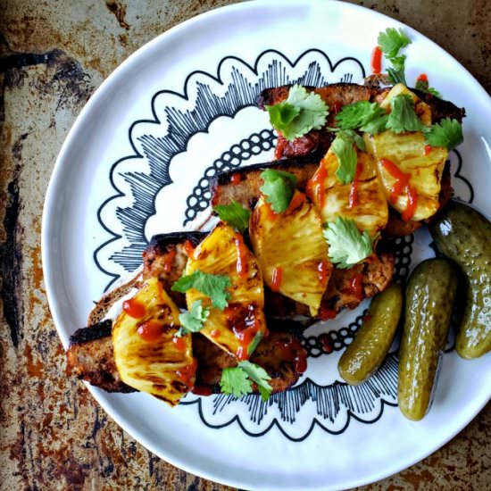 Open Face Turkey Meatloaf Sandwich