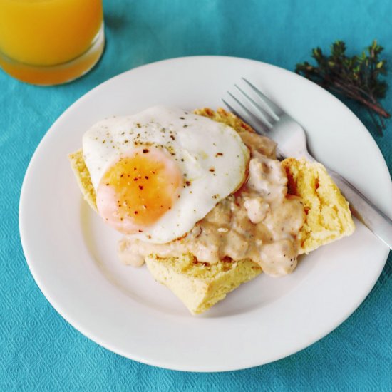 THYME BISCUITS AND SAUSAGE GRAVY