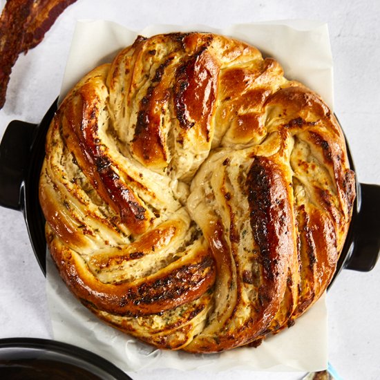 Cheesy Bacon Ranch & Chicken Bread