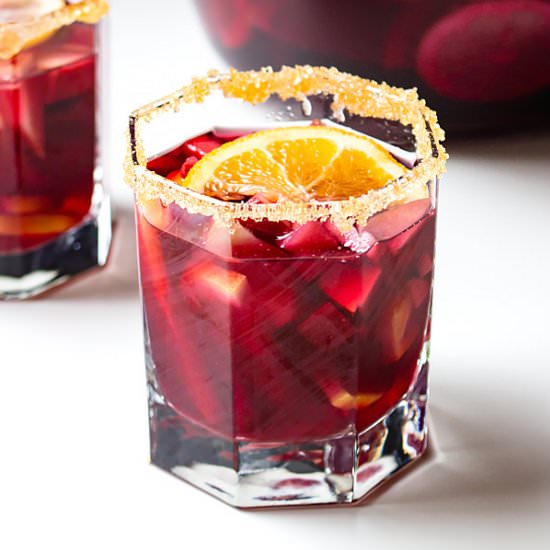 Red Sangria loaded with fruits