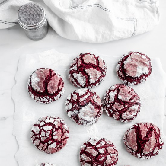 Red Velvet Crinkle Cookies