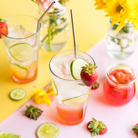 BOOZY STRAWBERRY LIME SODA