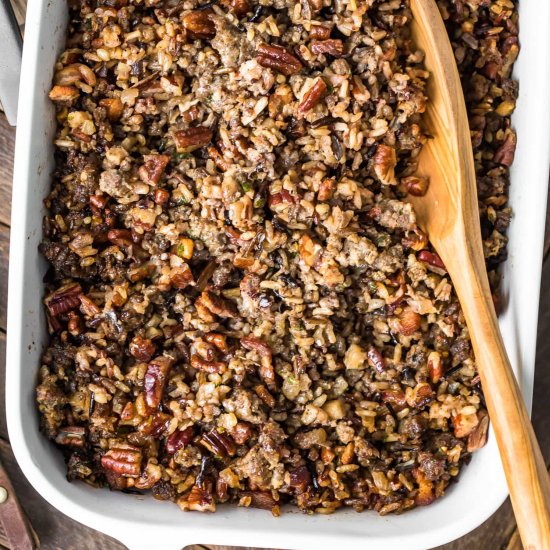 Wild Rice Sausage Stuffing!