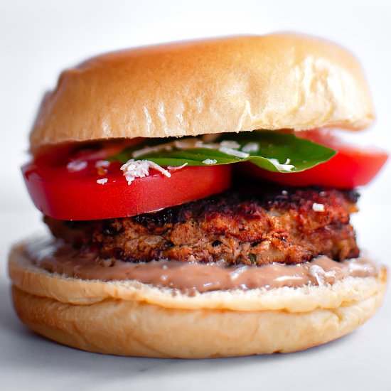 Ground Turkey Bruschetta Burgers