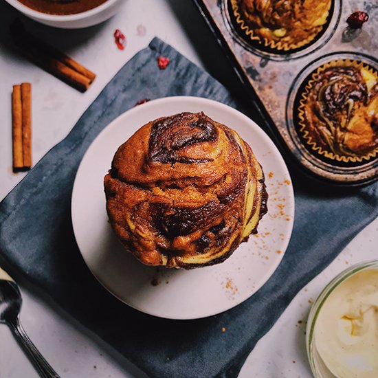 Hazelnut Butter + Pumpkin Muffins