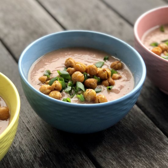 creamy purple cauliflower soup