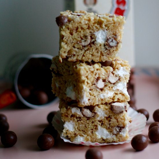 malted milk rice krispie treats