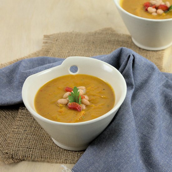 Squash Soup with White Beans