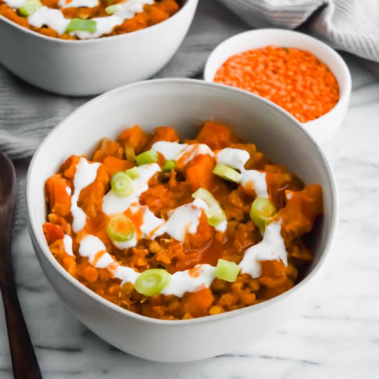 Vegan Lentil Sweet Potato Chili