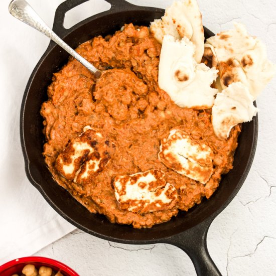 Chickpea and haloumi tikka masala