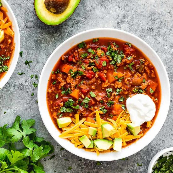 HEALTHY LOW CARB TURKEY CHILI