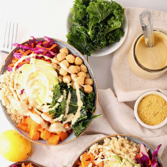 Vegan Buddha Bowl with Peanut Sauce