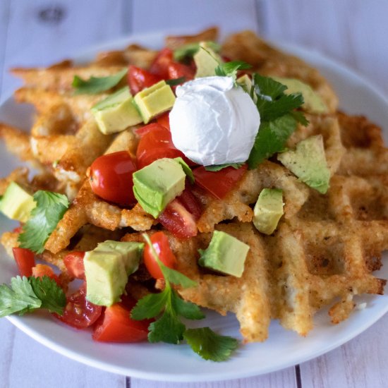 Vegan Cheese Grit Waffles