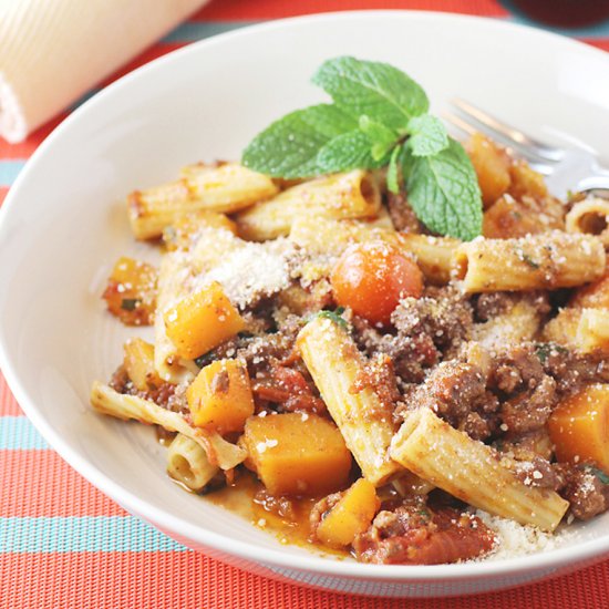 Lamb ragu with butternut squash