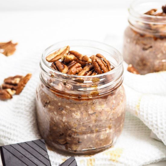 Banana cocoa overnight oats/ VEGAN