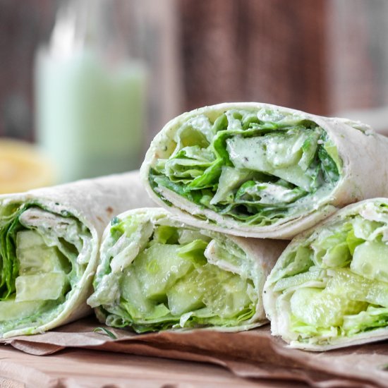 Cucumber Green Goddess Wraps