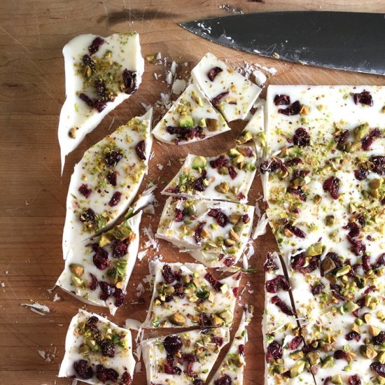 Cranberry and Pistachio Bark