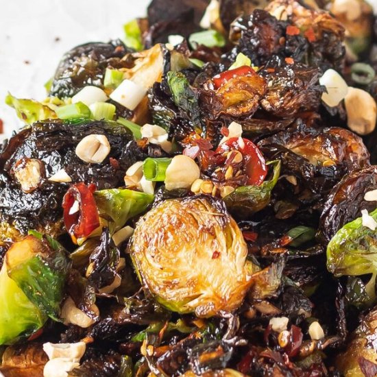 Kung Pao Fried Brussels Sprouts