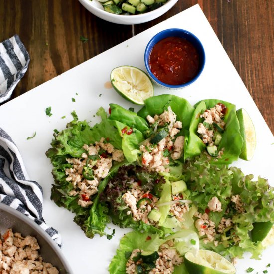 Ground Chicken Laarb Lettuce Wraps