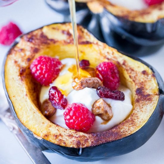 Roasted Acorn Squash Breakfast Bowl