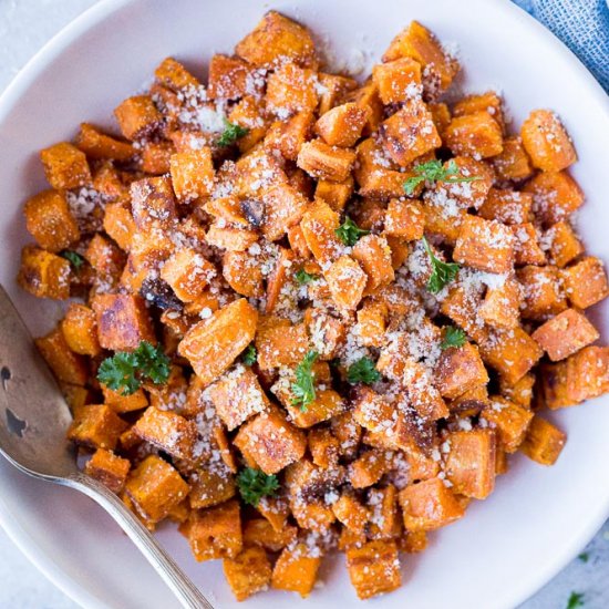 Parmesan Roasted Sweet Potatoes