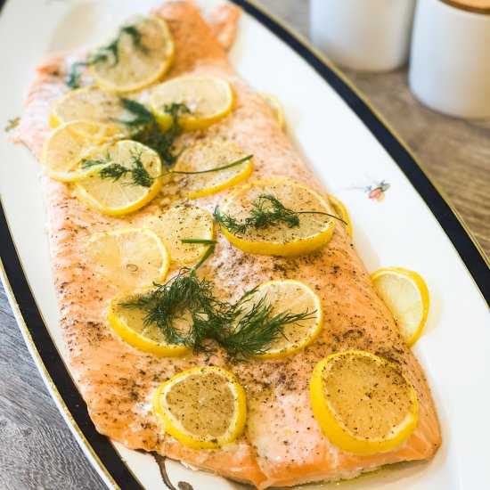 Slow Roasted Lemon-Dill Salmon