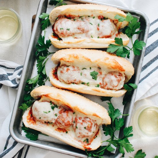 Turkey and Vegetable Meatball Subs!