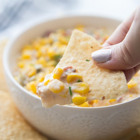 Slow Cooker Cheesy Hot Corn Dip