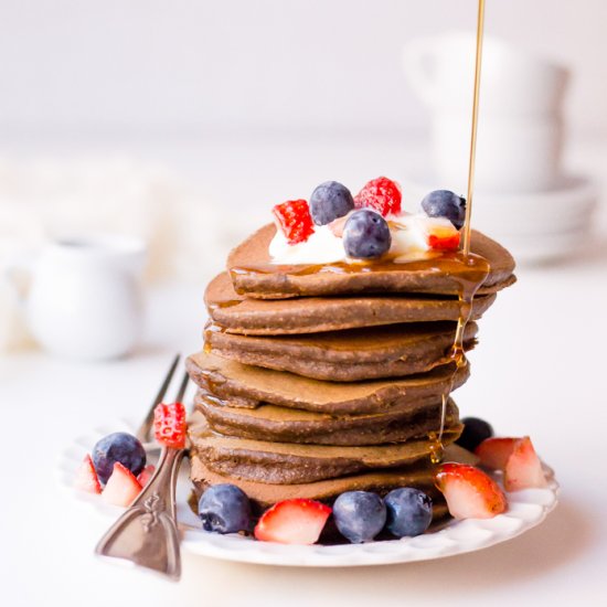 Veggie-Loaded Chocolate Pancakes