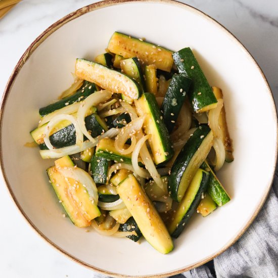 Sautéed Asian Zucchini and Onions