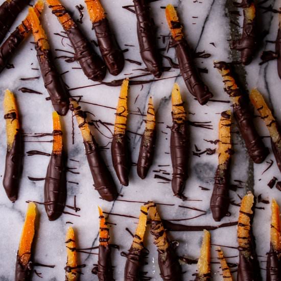 Candied Orange Peels with Chocolate