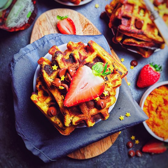 Butternut + Chocolate Spelt Waffles