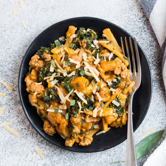 Butternut Squash Pasta with Sausage