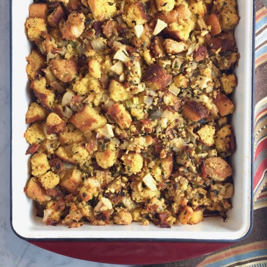 Cornbread Dressing with Bacon