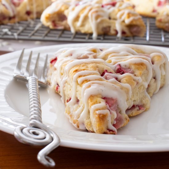 Strawberry Scones with Vanilla Bean