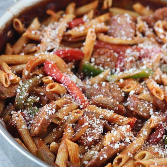 Sausage and Peppers with Penne