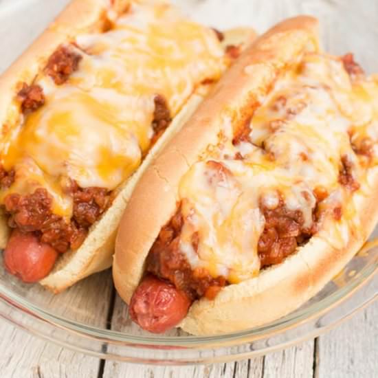 Chili Cheese Dogs for slow cooker