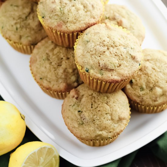 Lemon Zucchini Oat Muffins (GF)