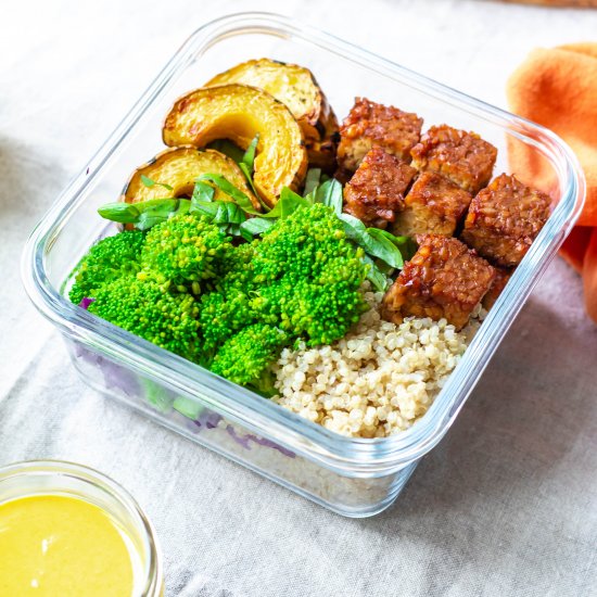 Vegan Tempeh Squash Buddha Bowls