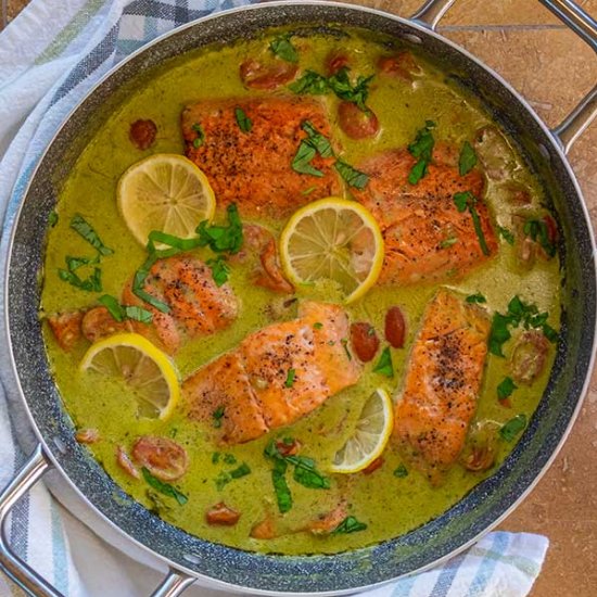 Healthy Coconut Pesto Salmon