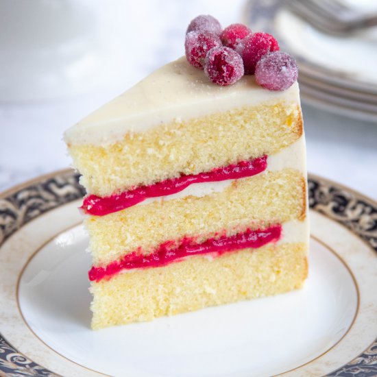 Orange Cake with Cranberry Curd