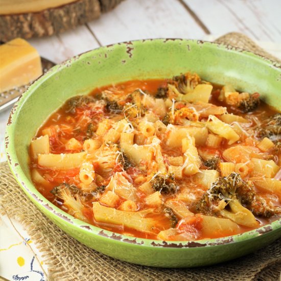 Broccoli and Potato Soup with Pasta