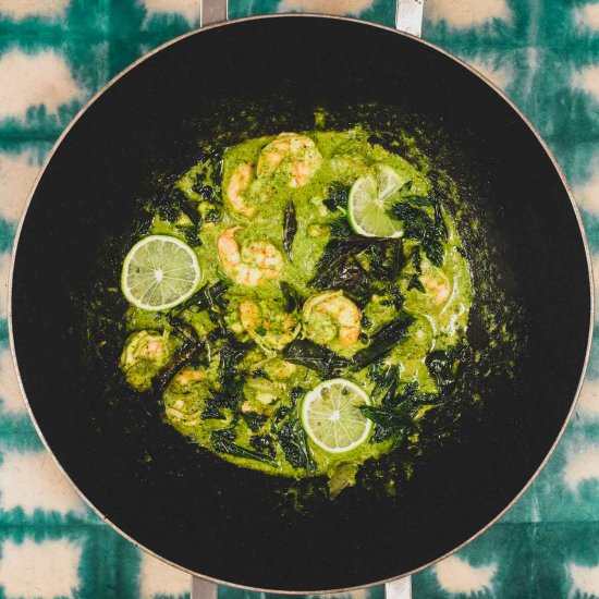 Sri Lankan Green Masala Shrimp