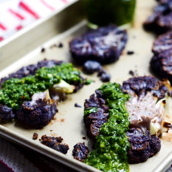 Purple Cauliflower w/ Chimichurri